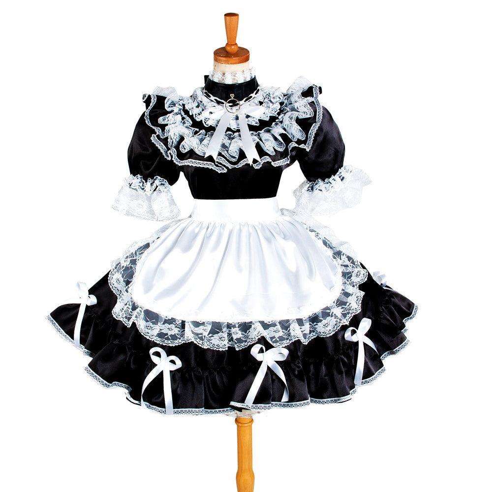 black satin dress G1230