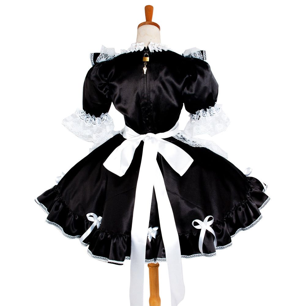 black satin dress G1230