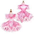 pink satin dress G1231