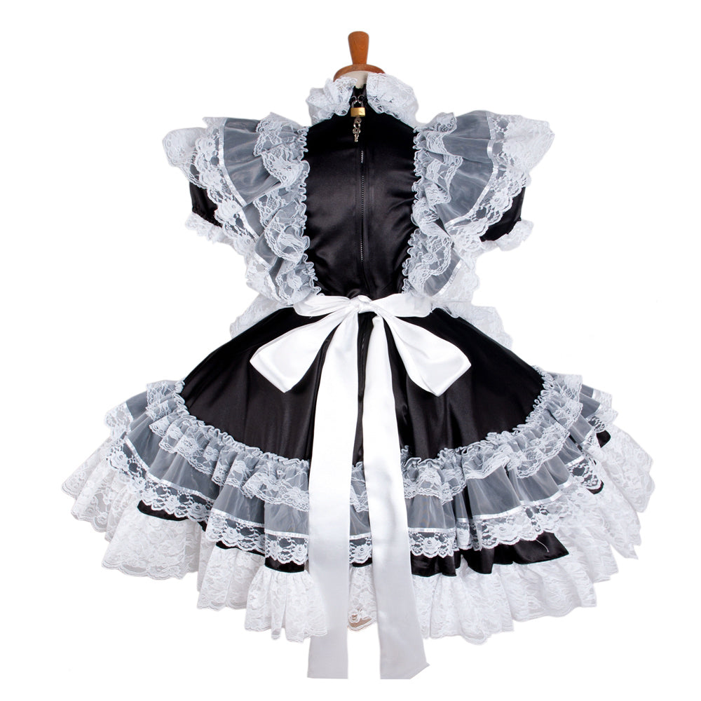 black satin dress G1232