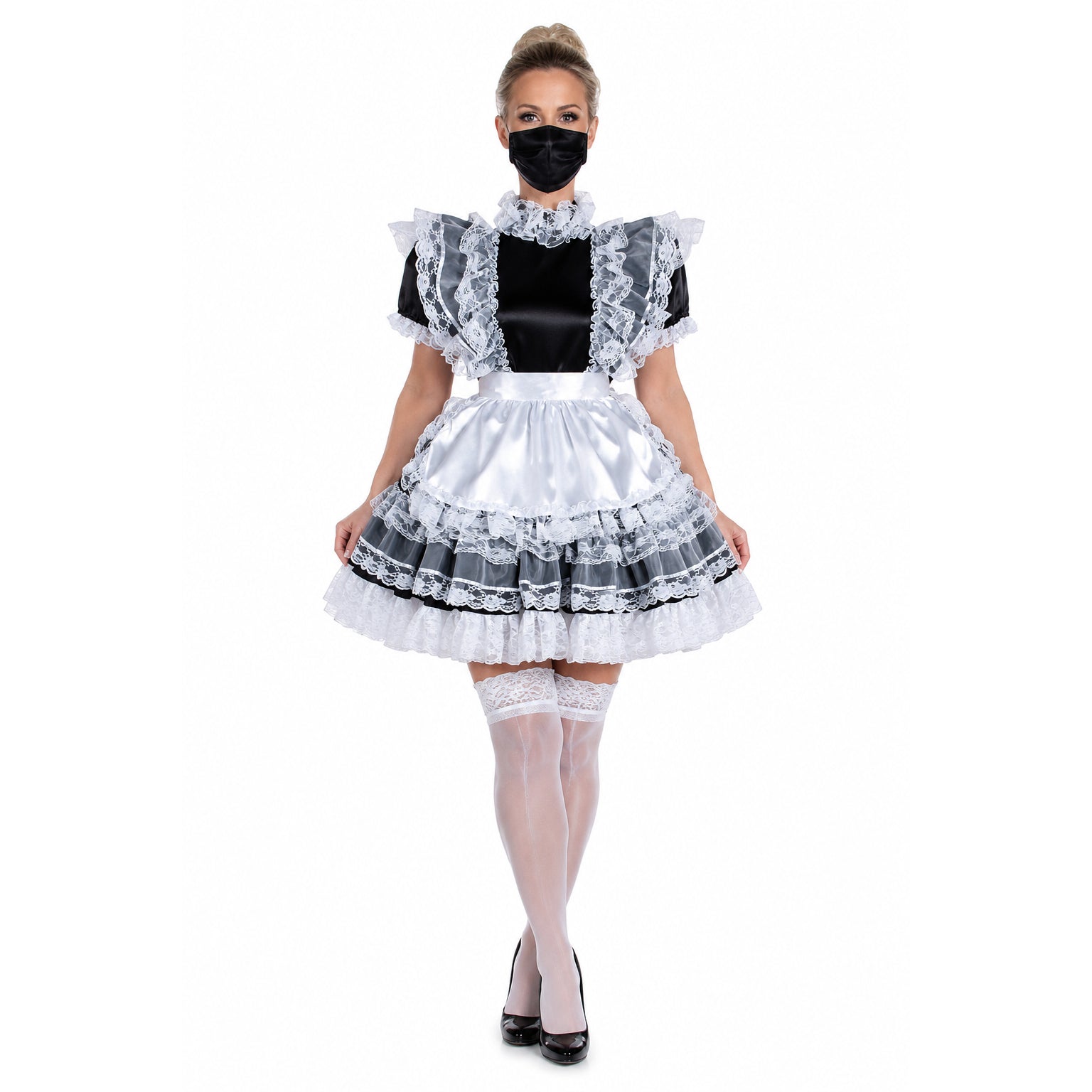 black satin dress G1232