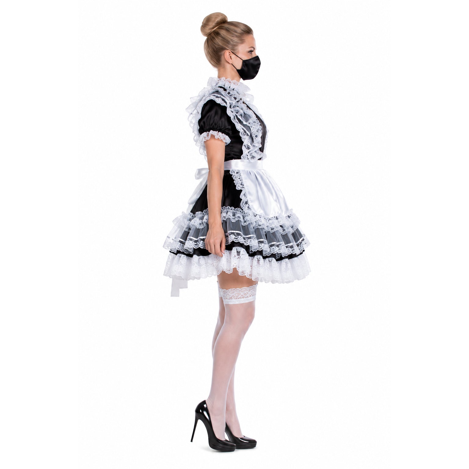 black satin dress G1232