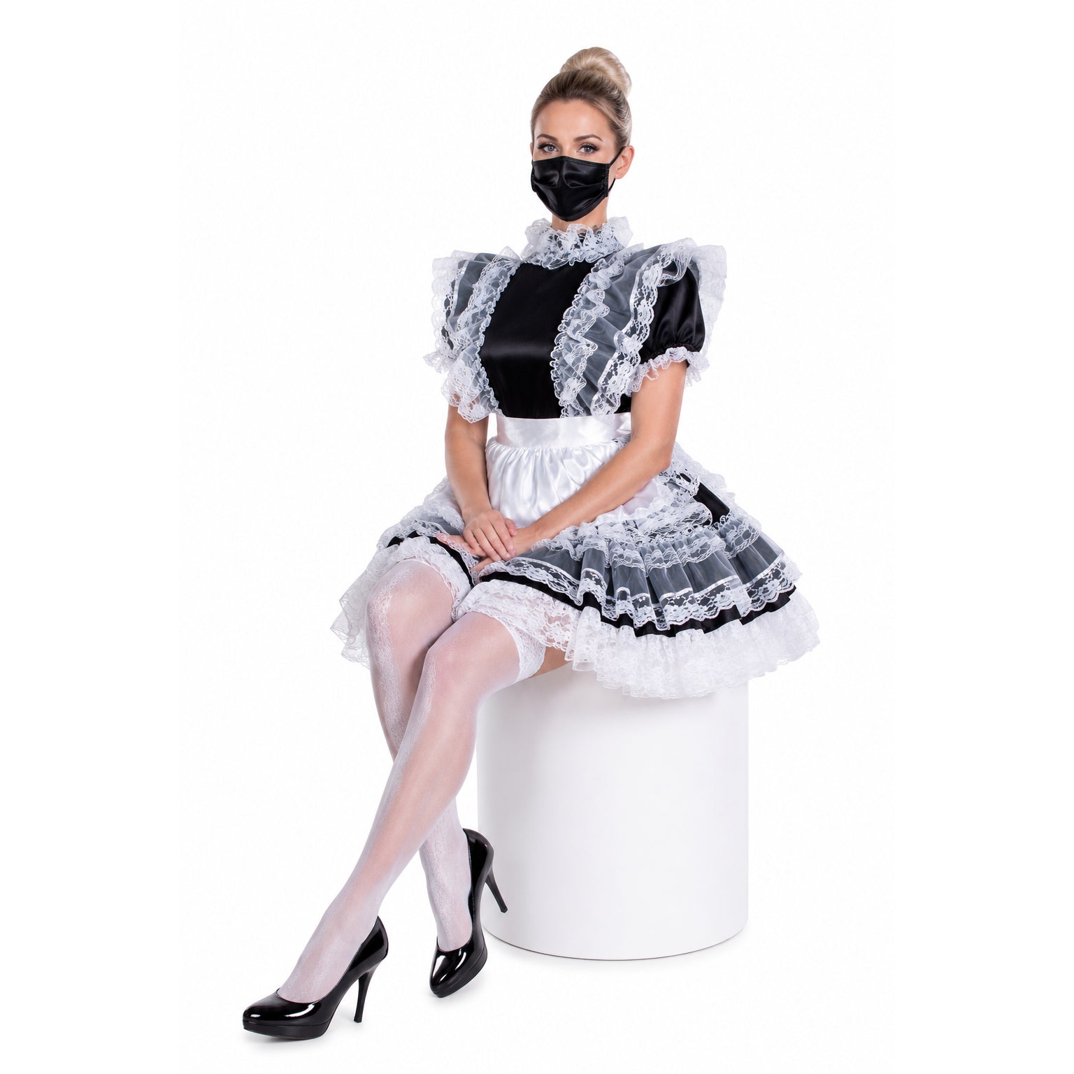 black satin dress G1232