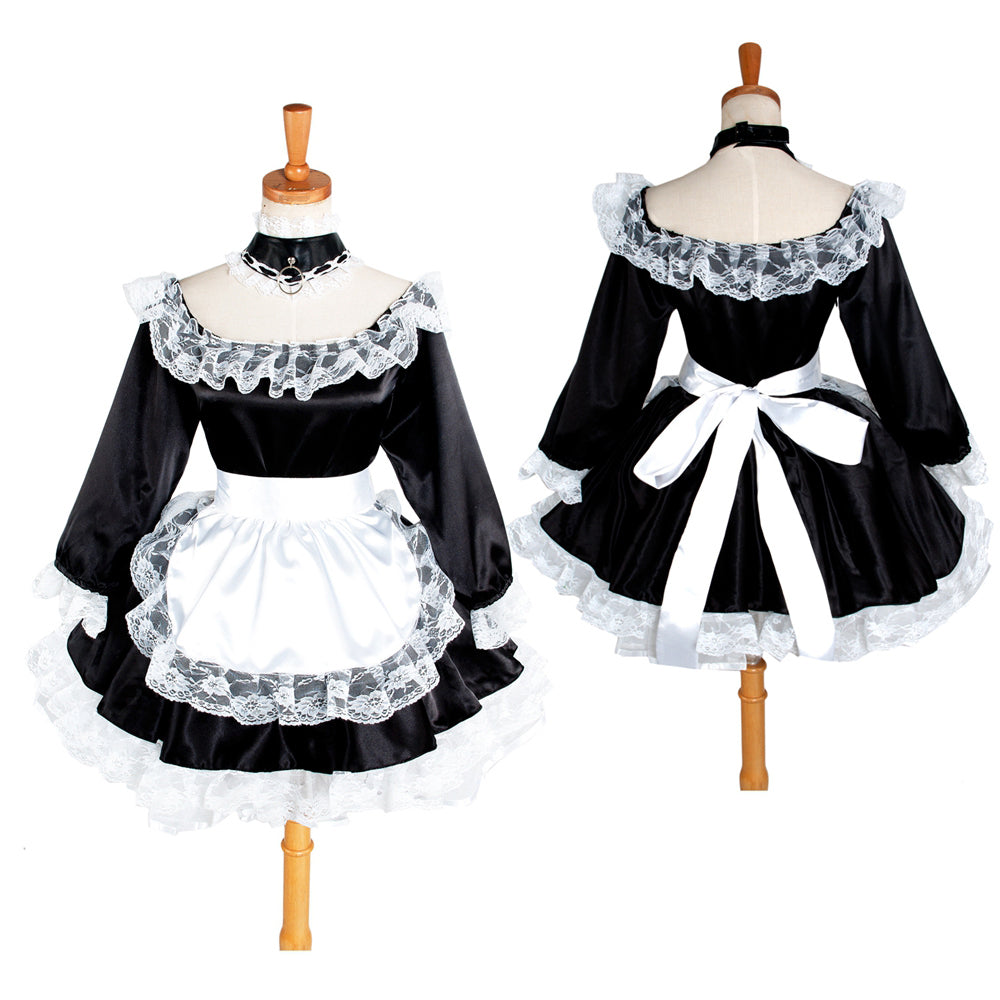 black satin dress G1234