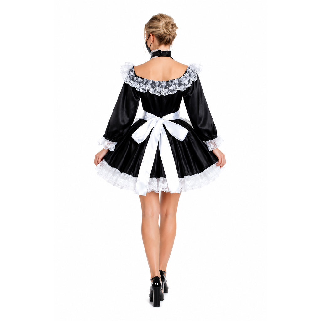 black satin dress G1234