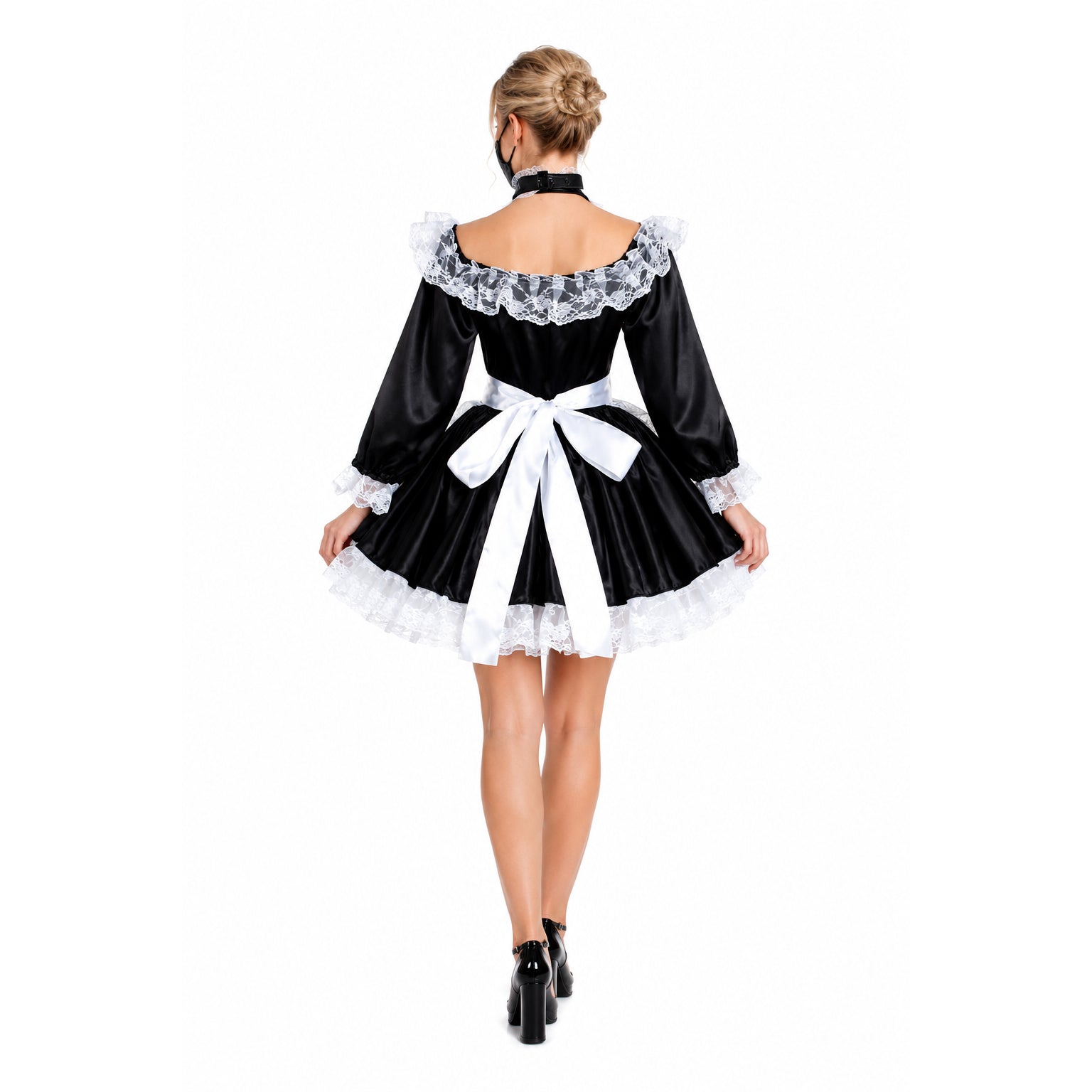black satin dress G1234