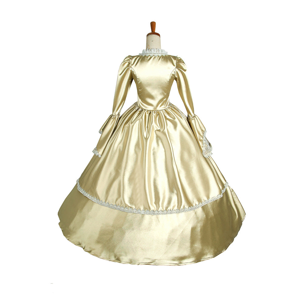 Champagne Satin Victorian Maid Costume Dress G1265
