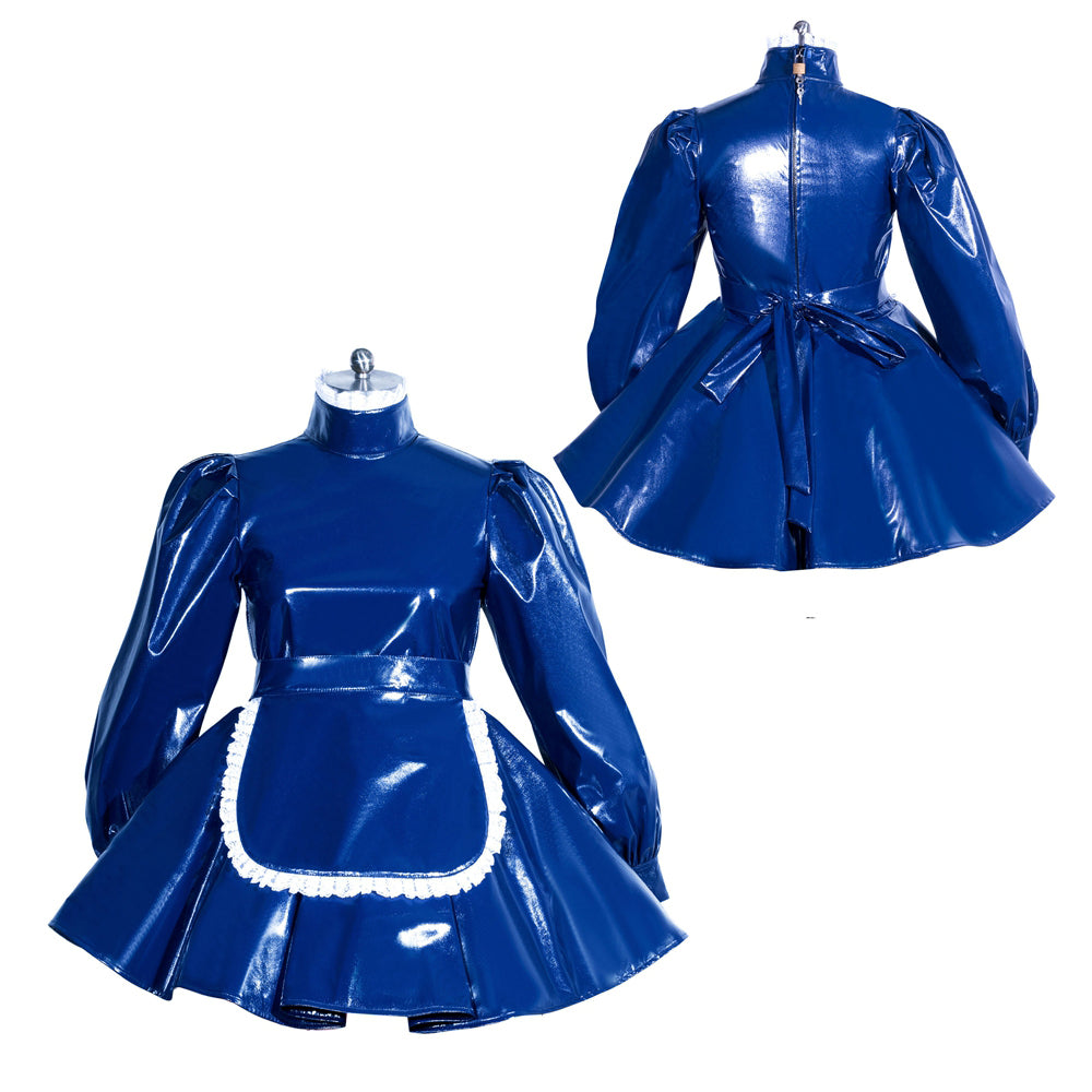 Navy blue heavy pvc dress G1332