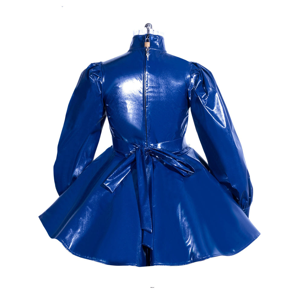 Navy blue heavy pvc dress G1332