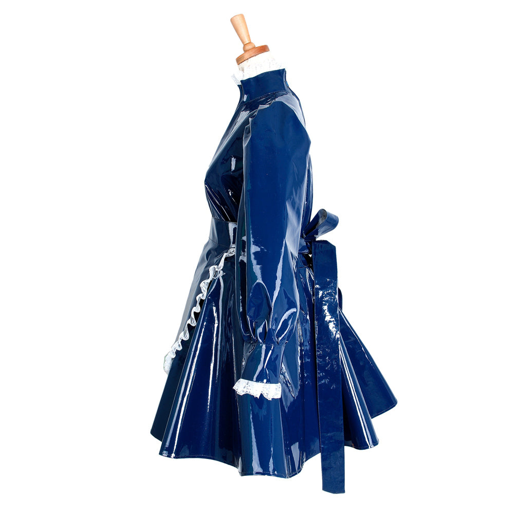 Navy blue heavy pvc dress G1332