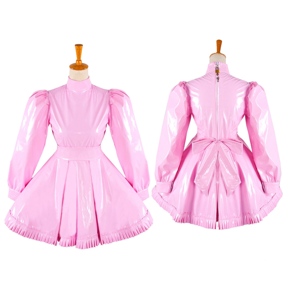 pink thin pvc dress G1337
