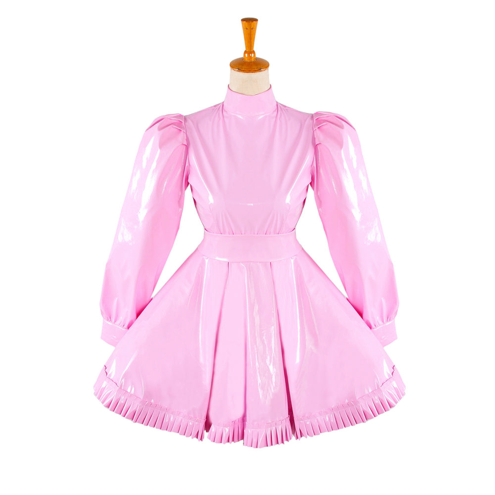 pink thin pvc dress G1337