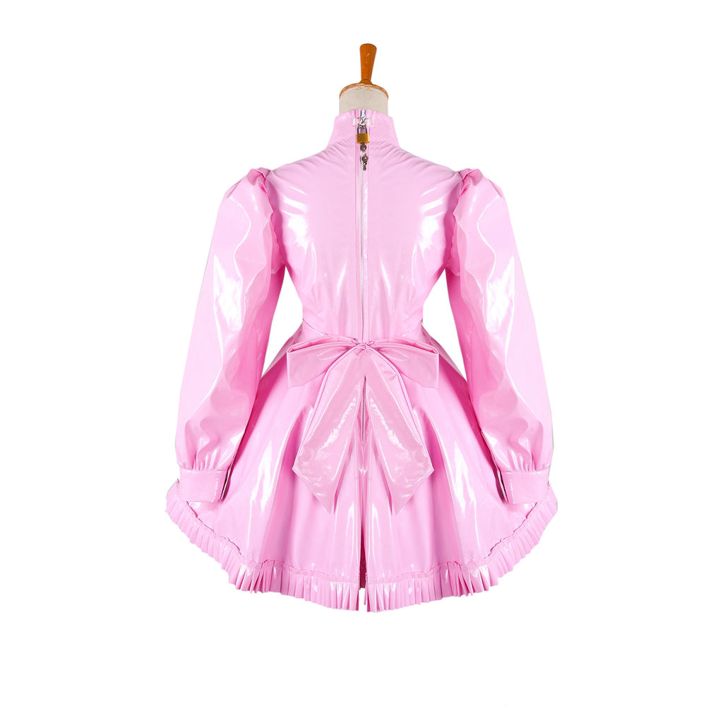 pink thin pvc dress G1337