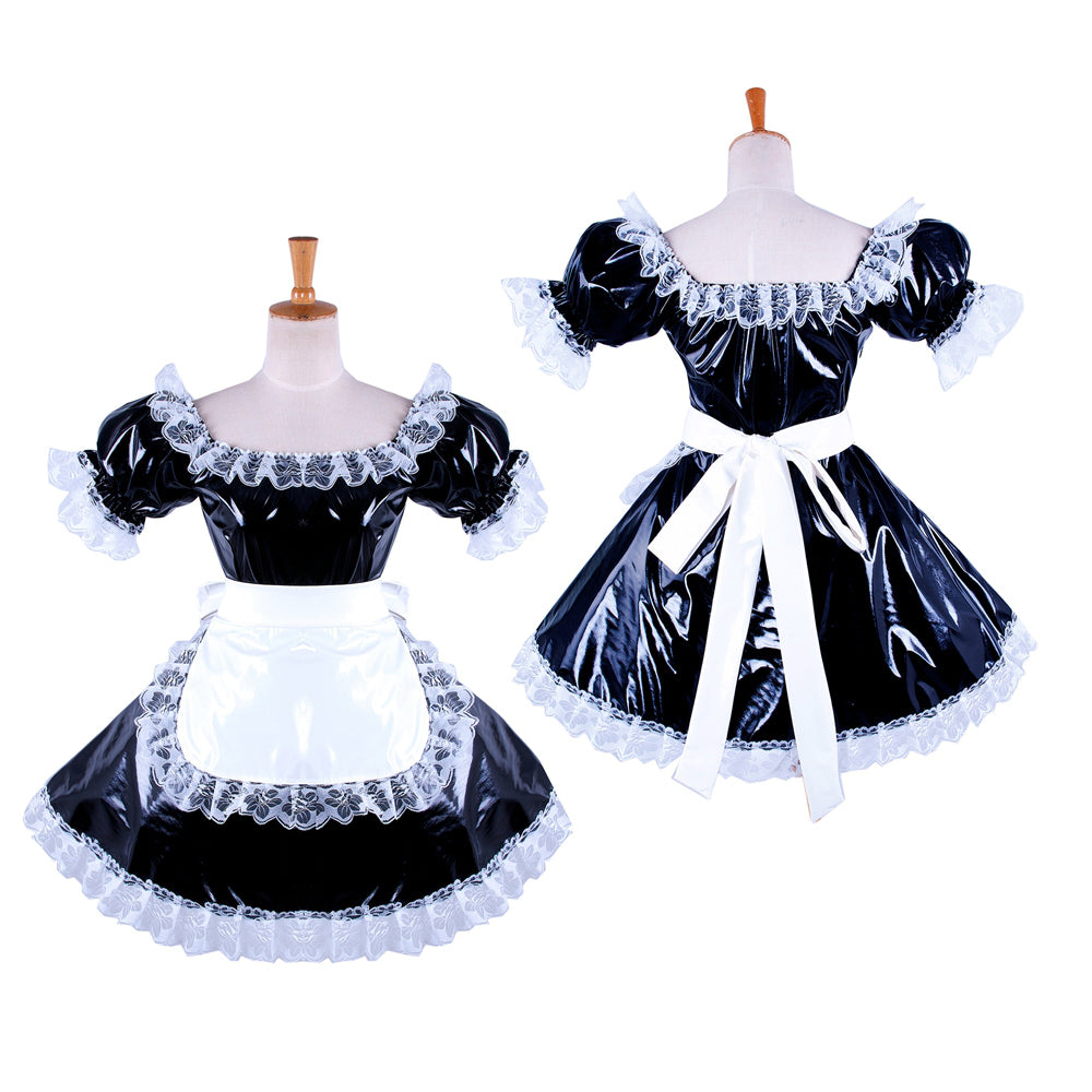 black thin pvc dress G1341