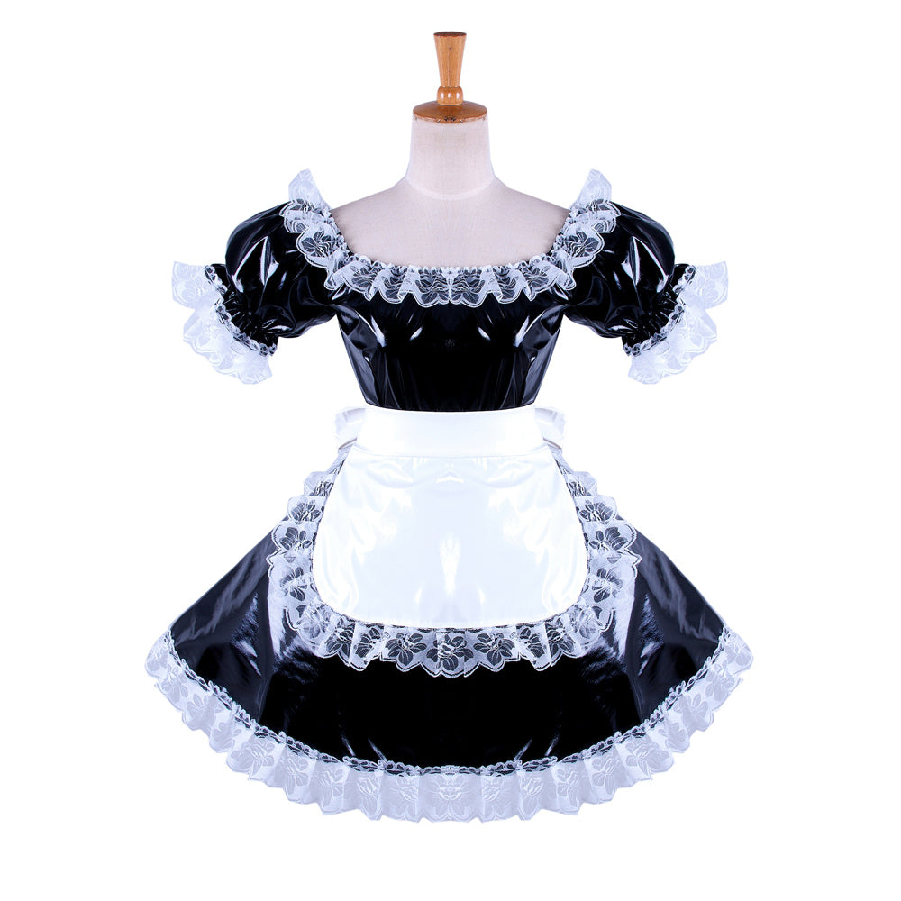 black thin pvc dress G1341