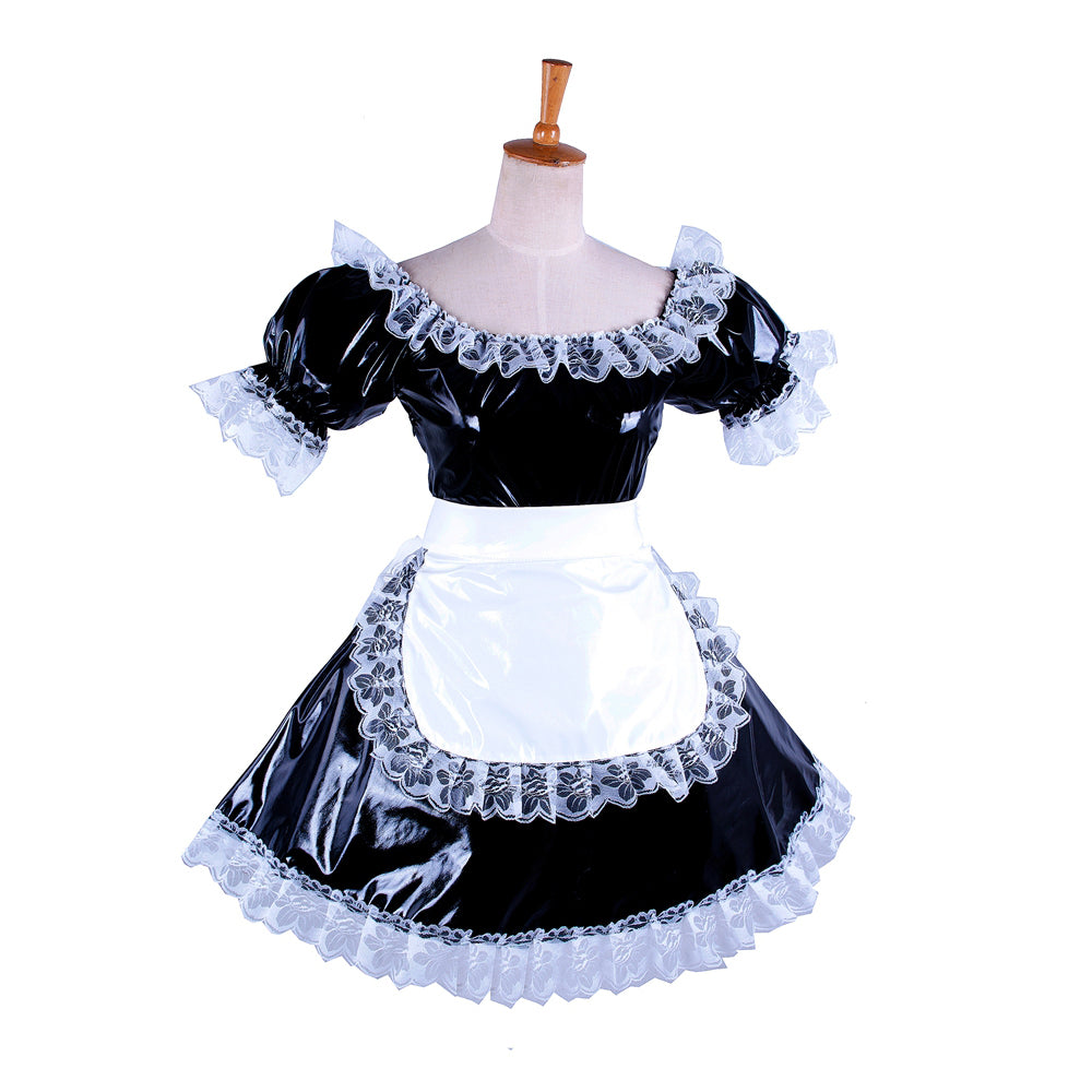 black thin pvc dress G1341