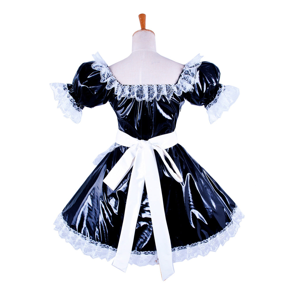 black thin pvc dress G1341