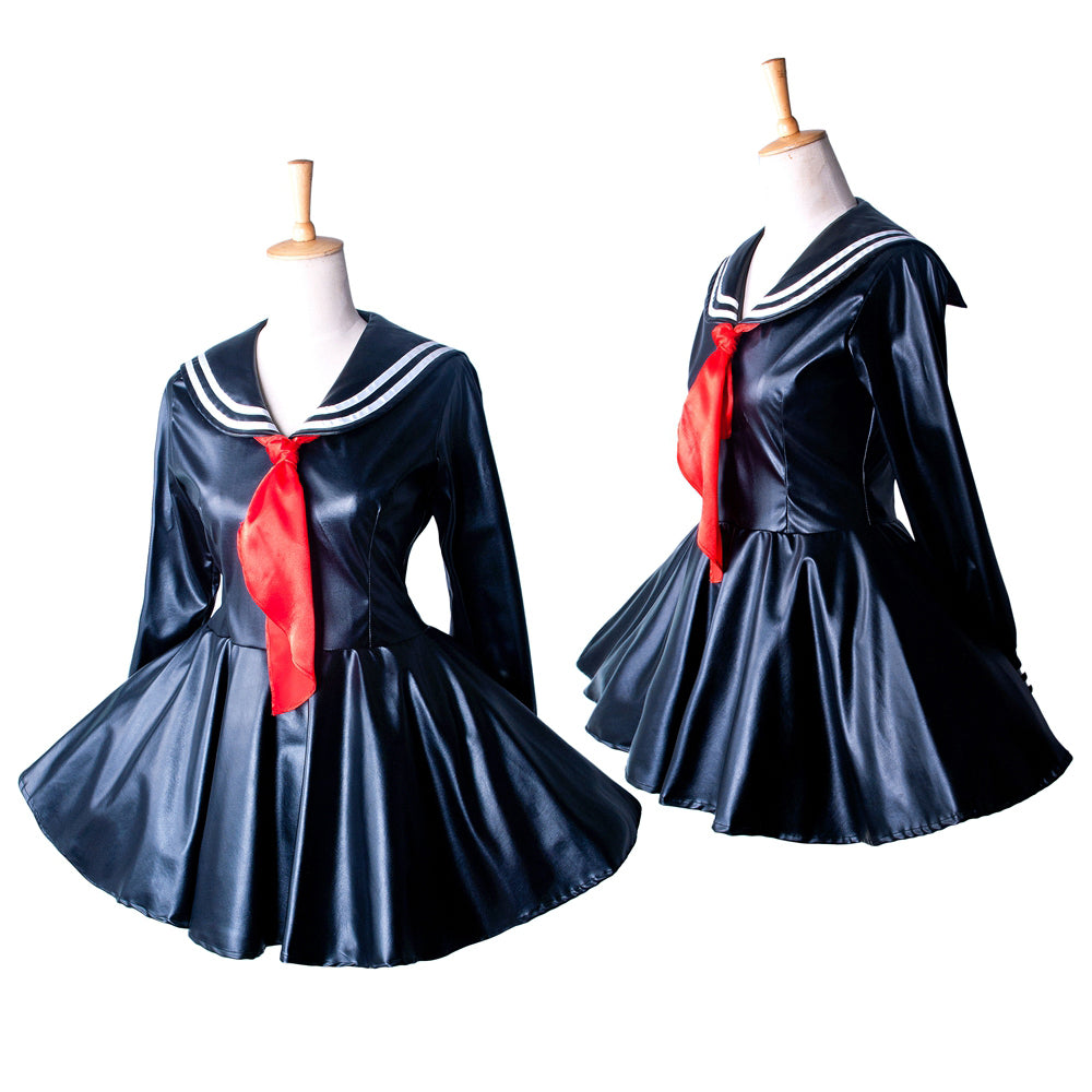 black leather dress G1353