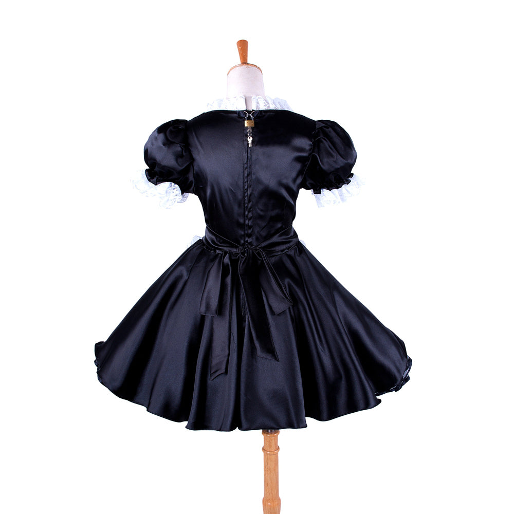black satin dress G1359