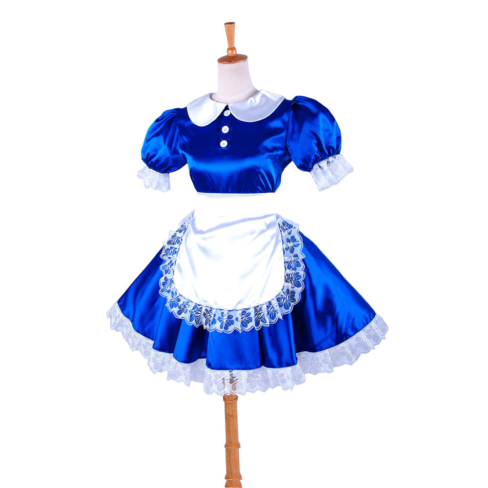 blue satin dress G1360