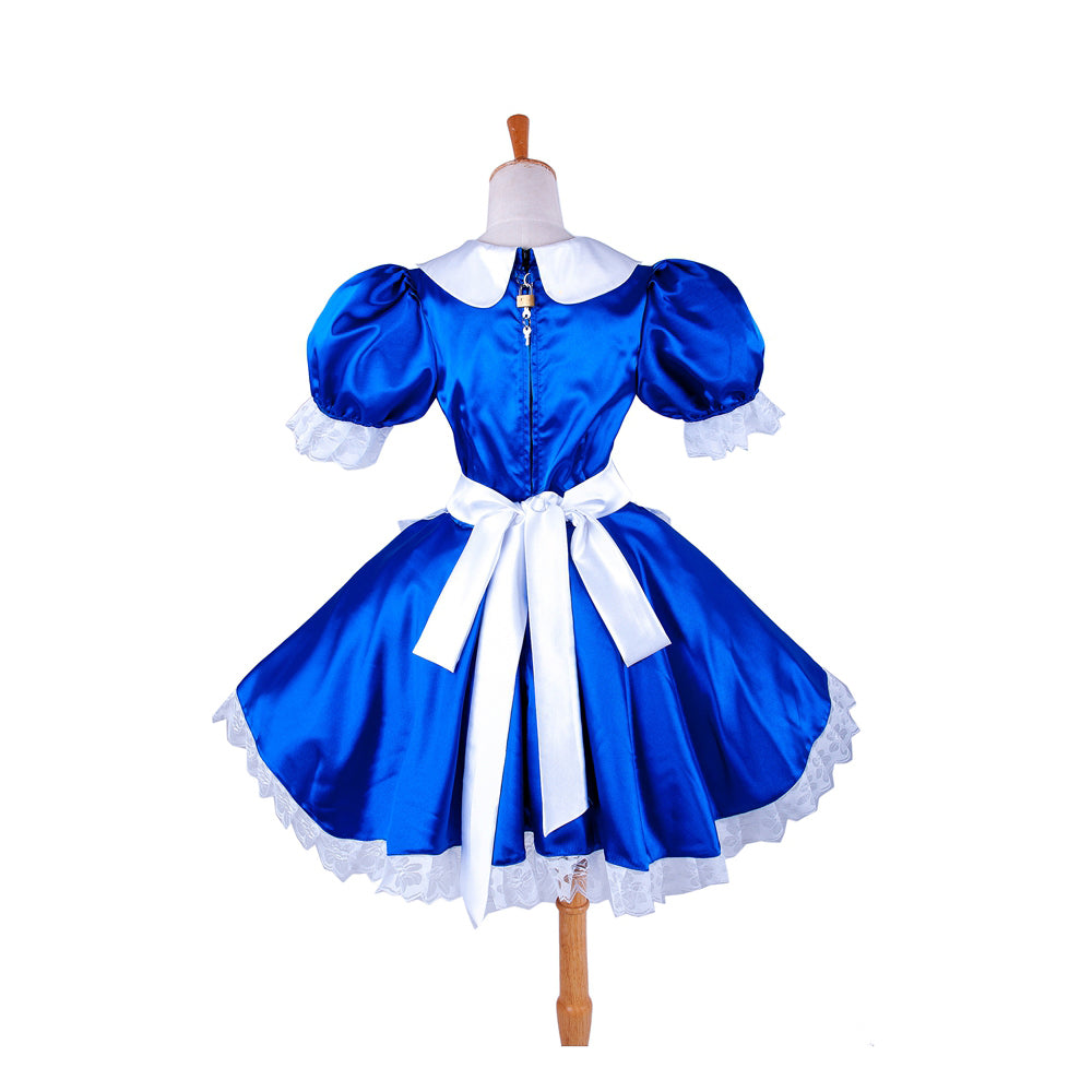 blue satin dress G1360