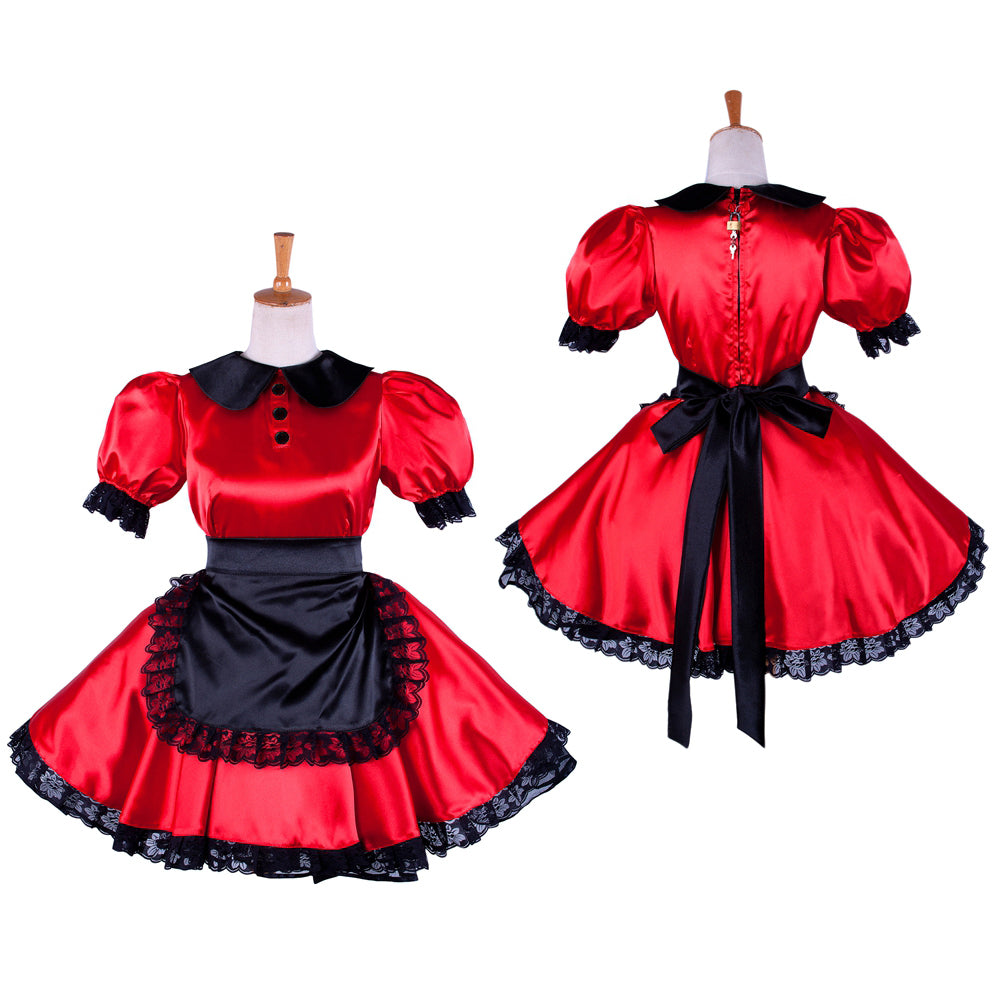 red satin dress G1362