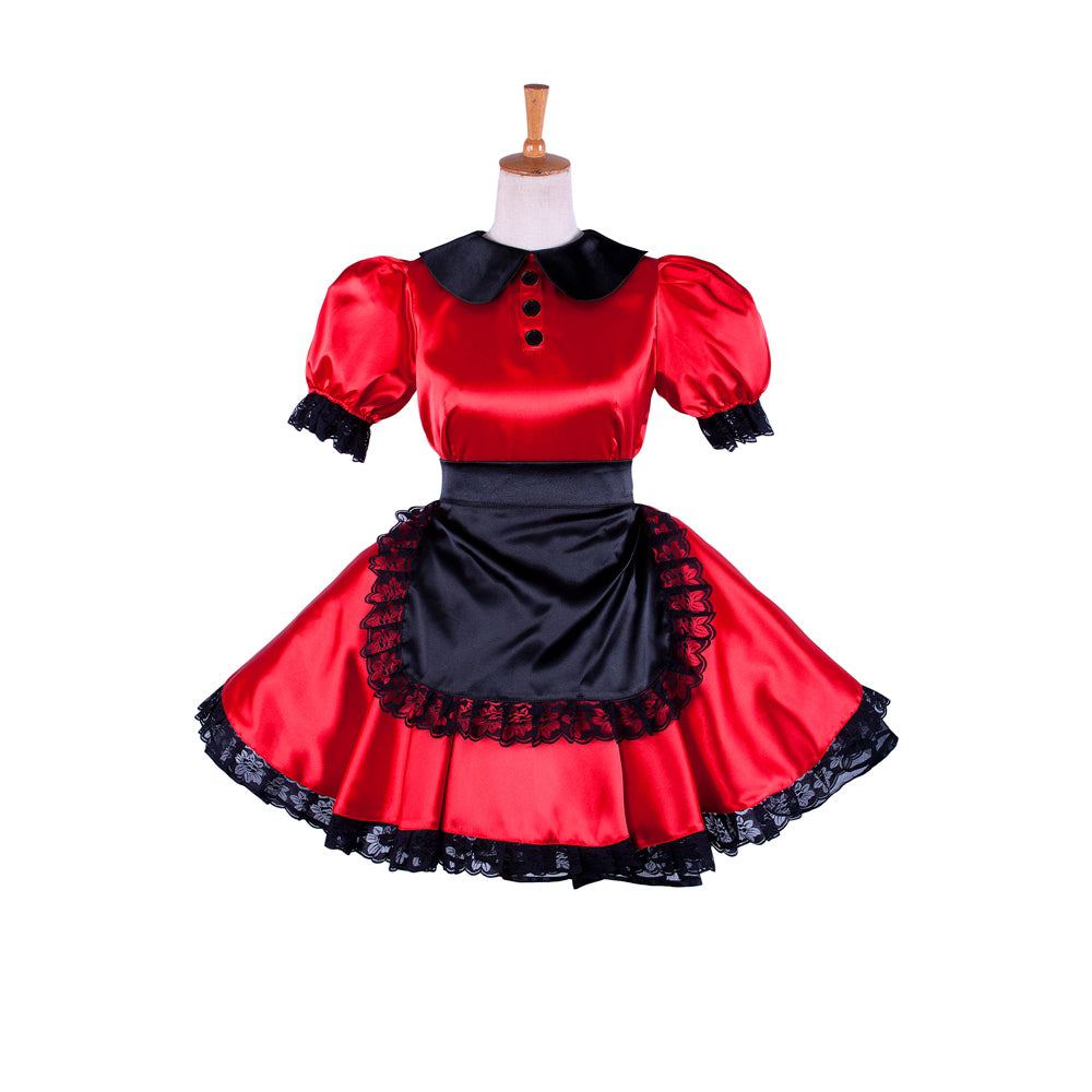 red satin dress G1362