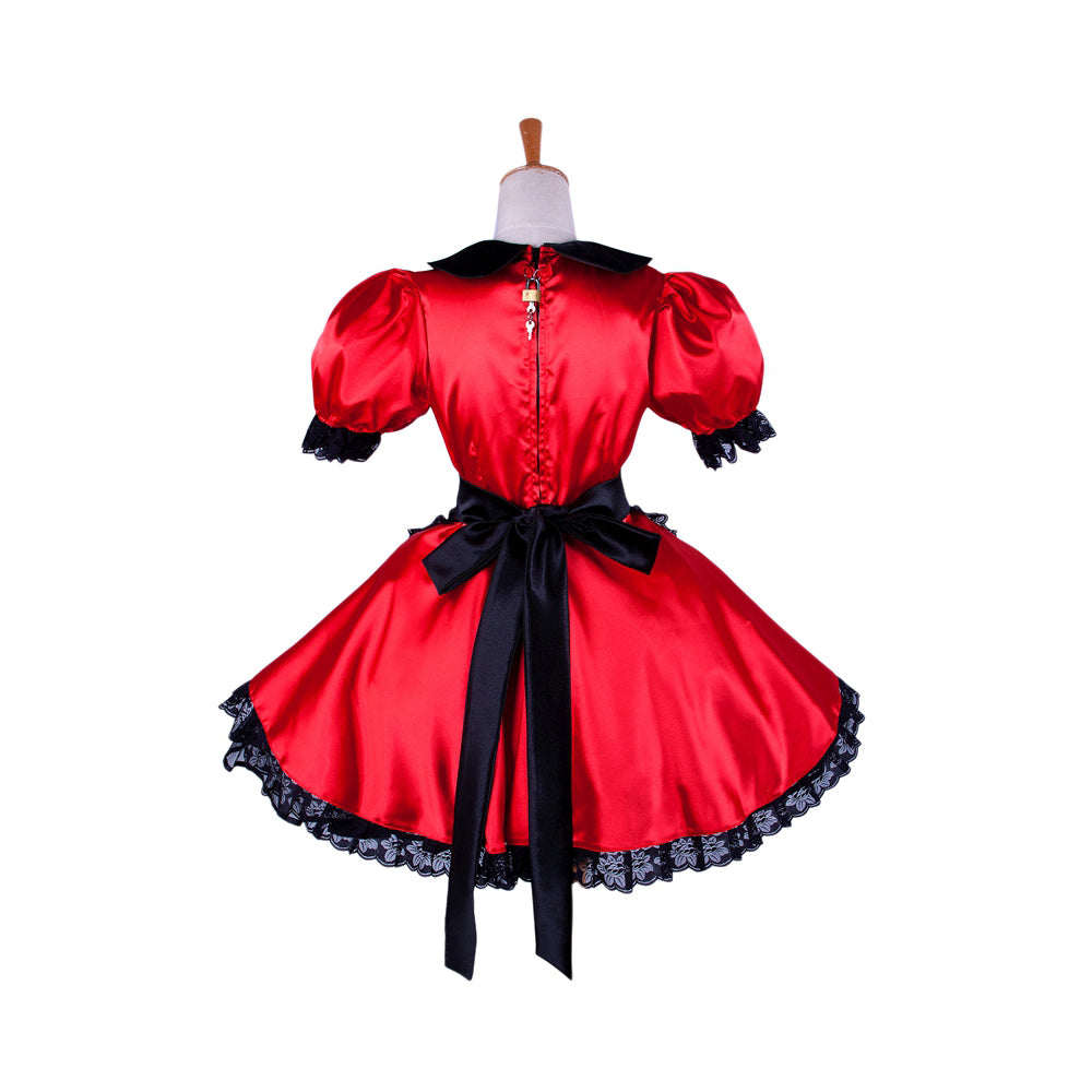 red satin dress G1362