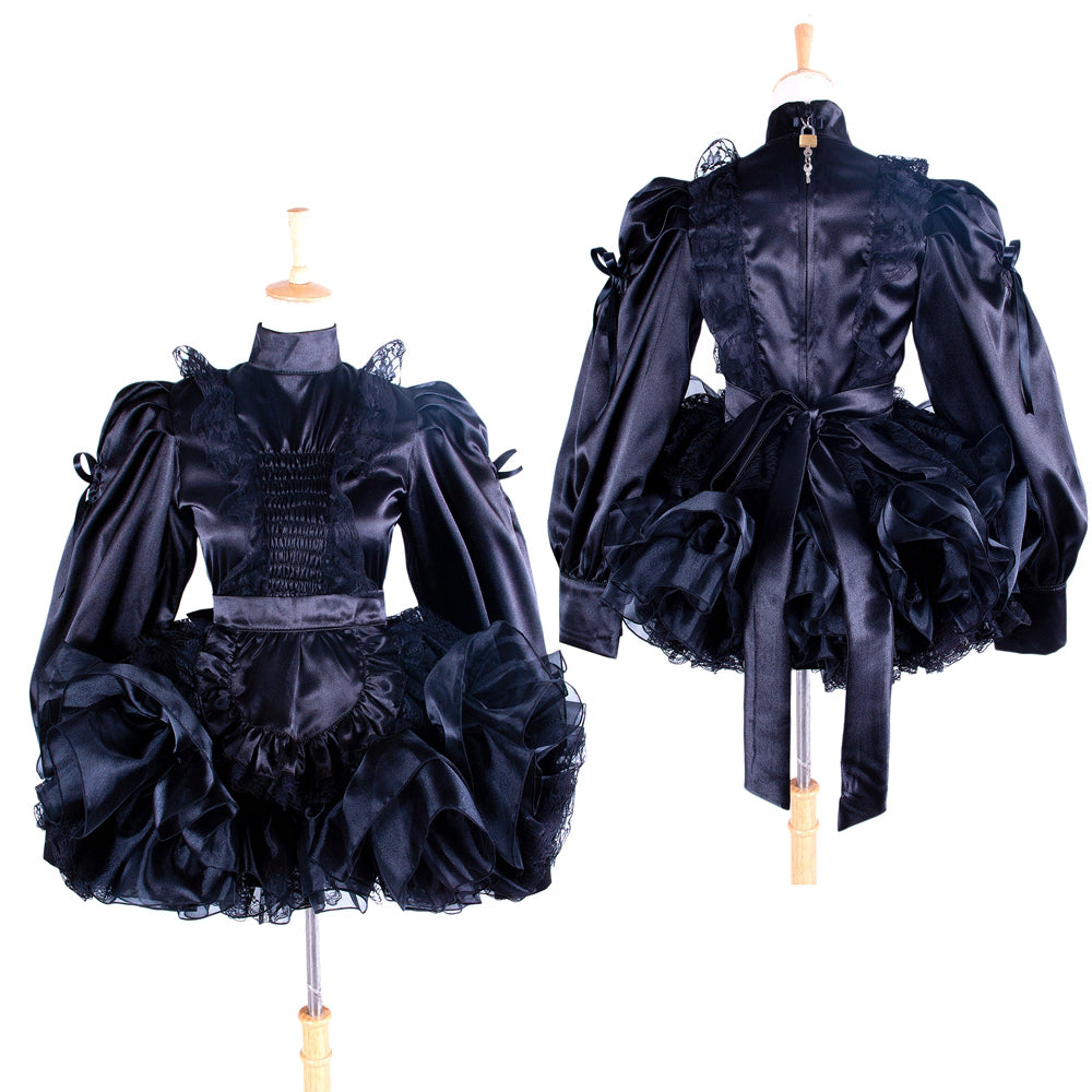 black satin dress G1363