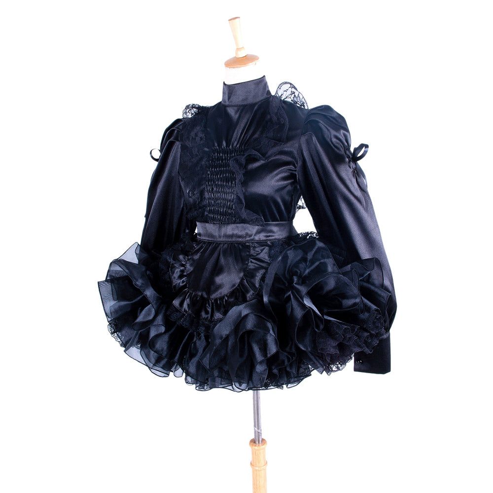 black satin dress G1363
