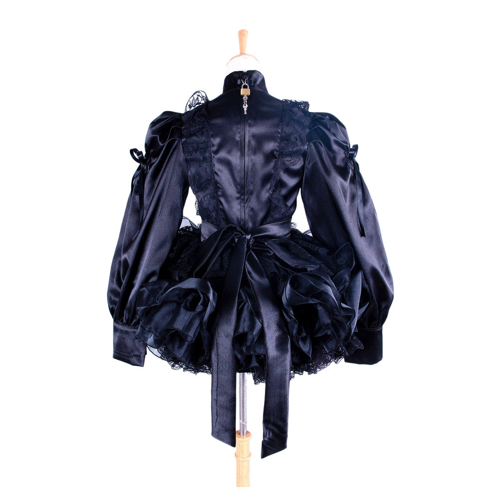 black satin dress G1363