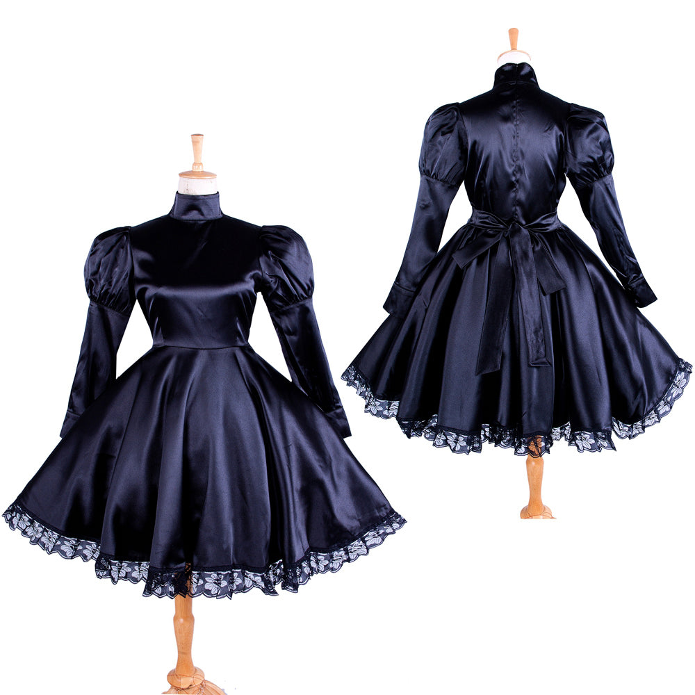 black satin dress G1364