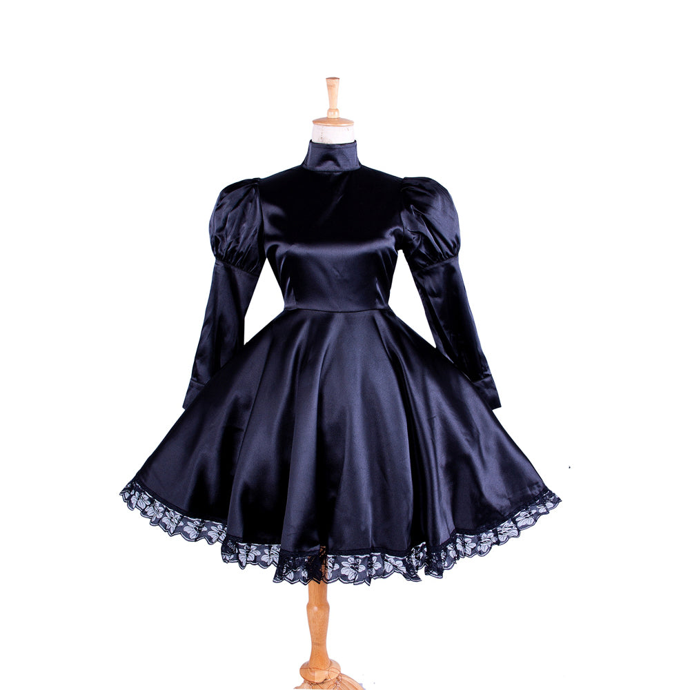 black satin dress G1364