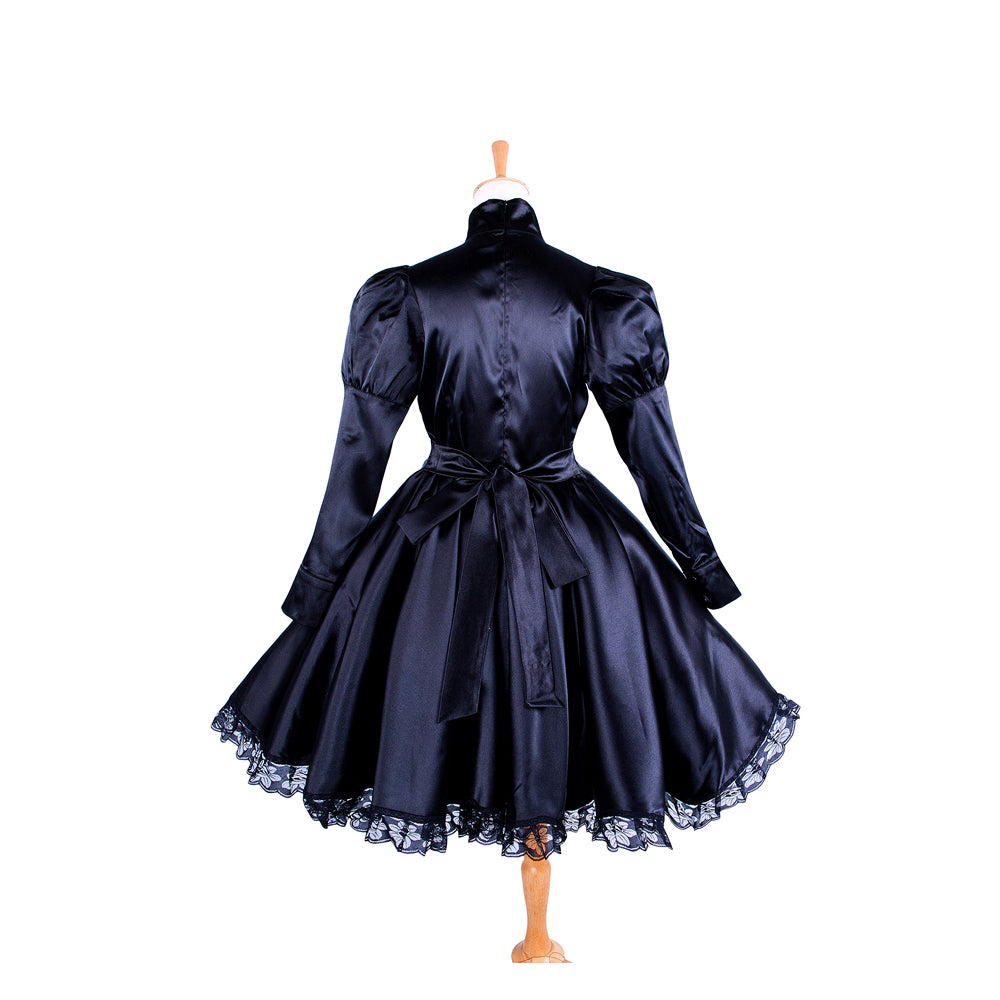 black satin dress G1364
