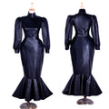 black leather blouse skirt set G1365