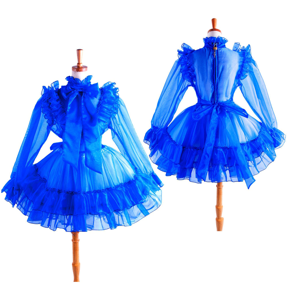 blue organza dress G1366