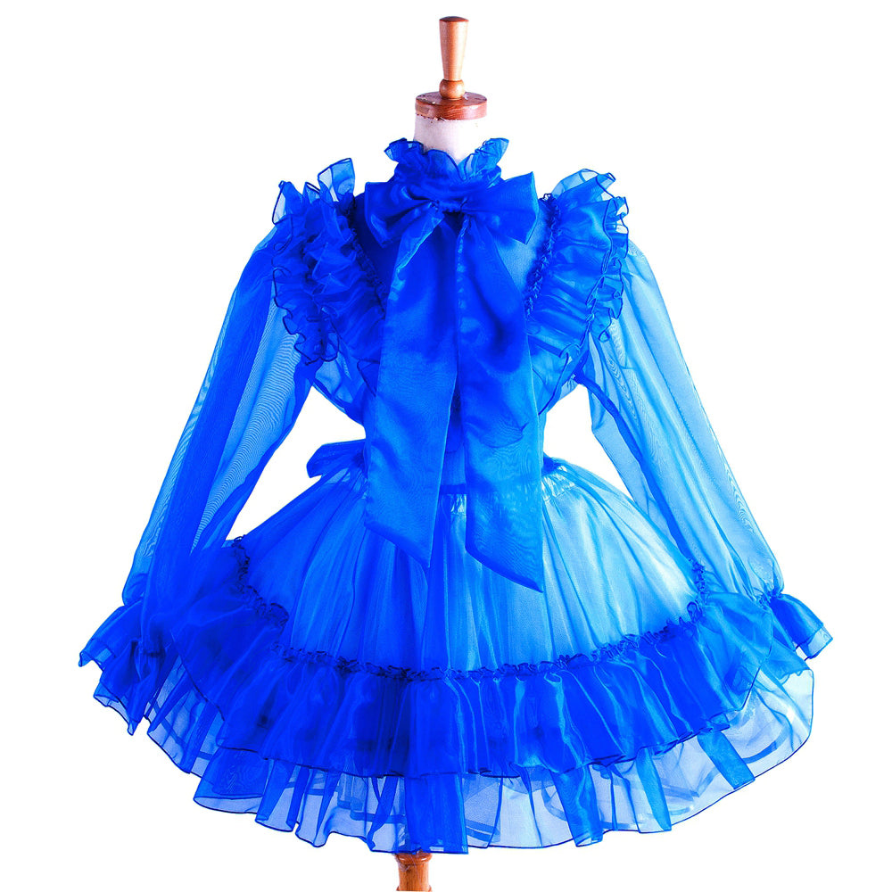 blue organza dress G1366