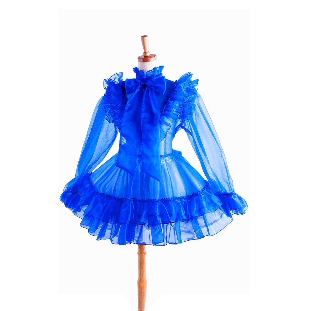 blue organza dress G1366