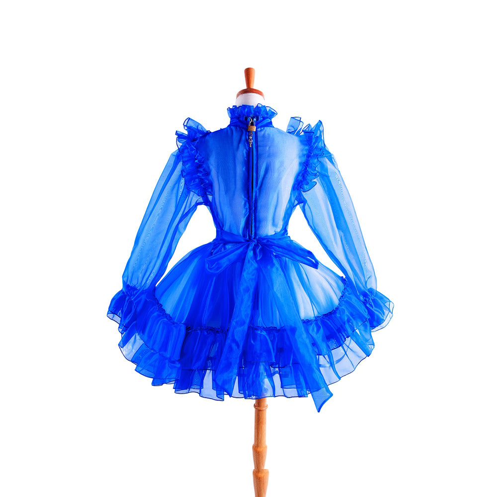 blue organza dress G1366