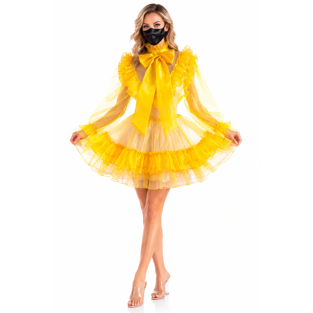yellow organza dress G1367