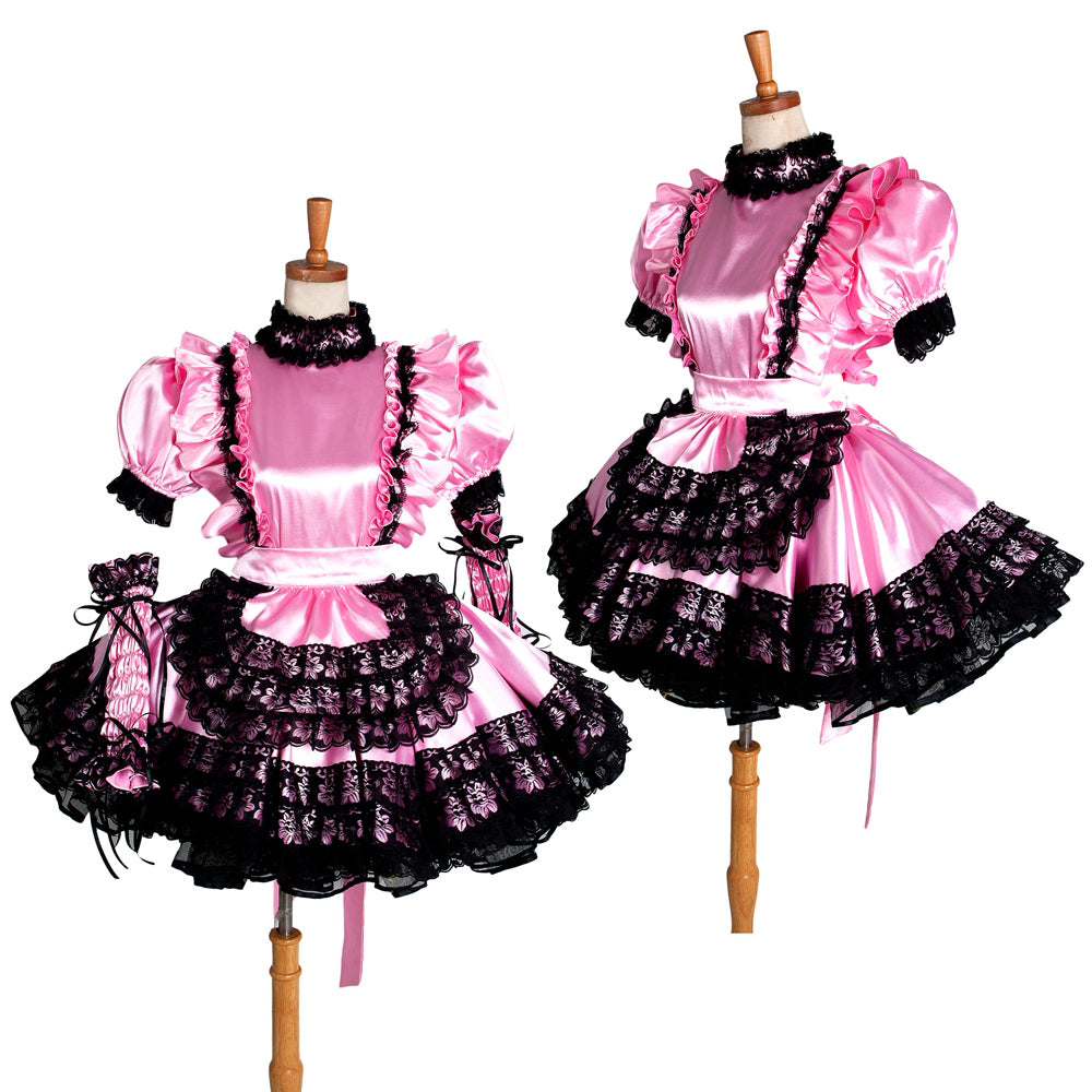 pink satin dress G1402