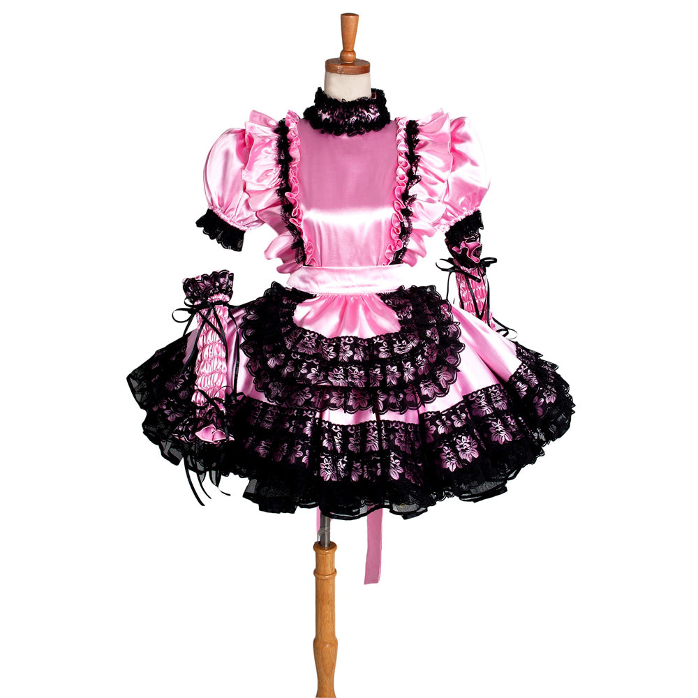 pink satin dress G1402