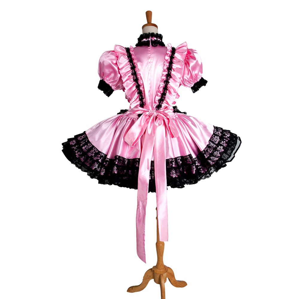 pink satin dress G1402