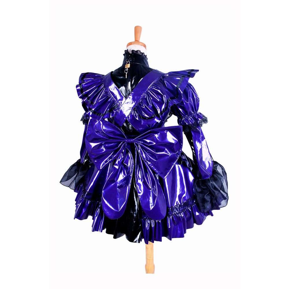 Purple thin pvc dress G1405
