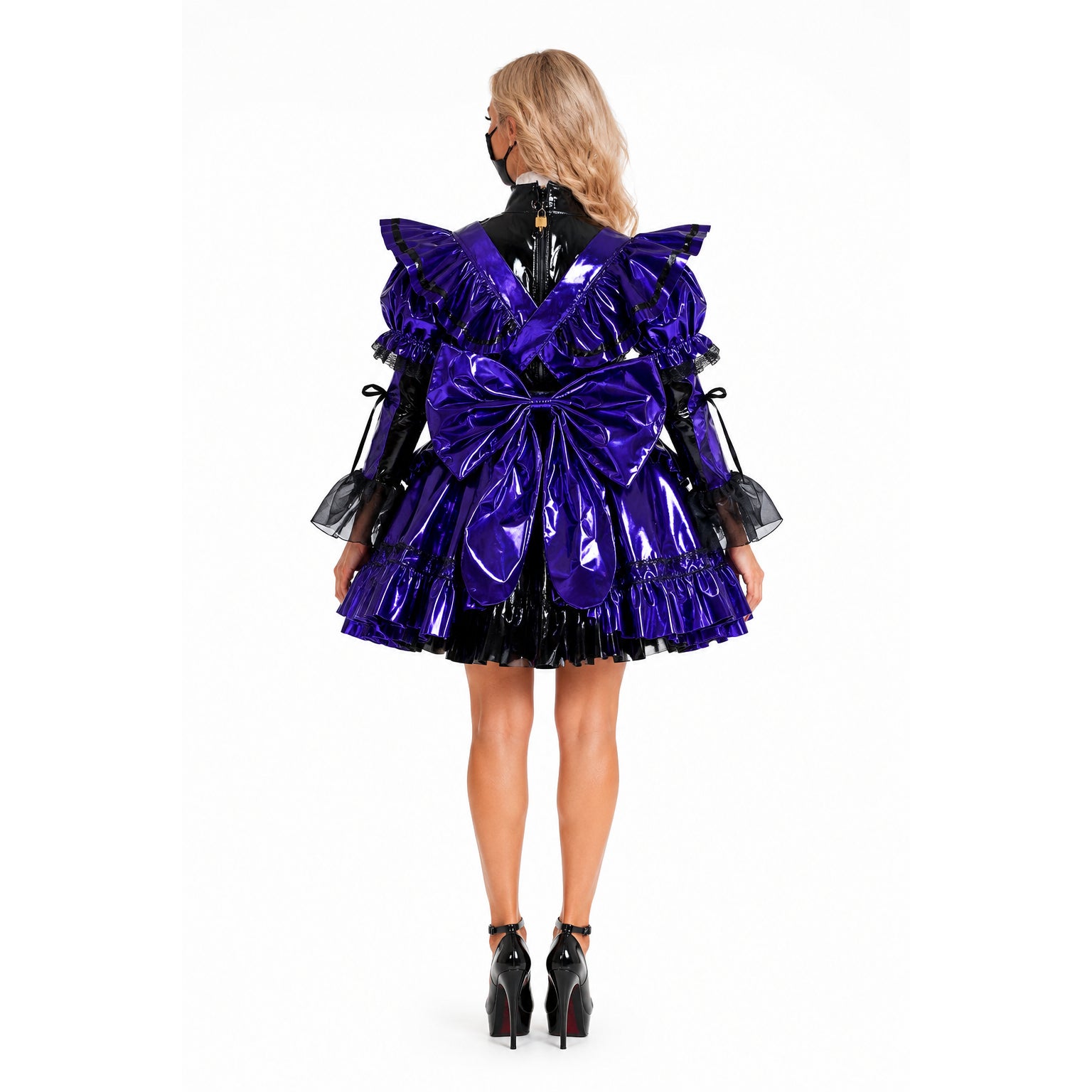 Purple thin pvc dress G1405