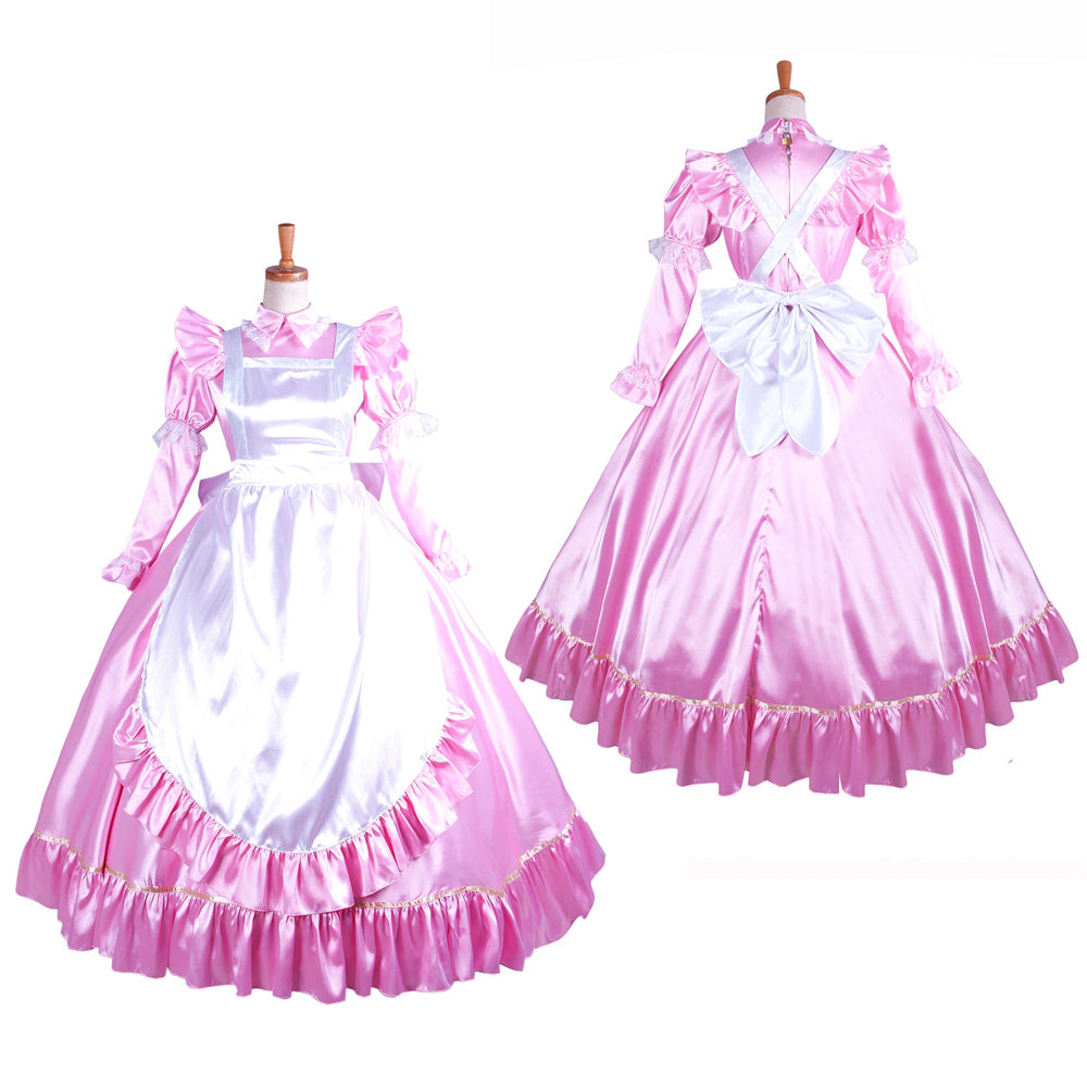 pink satin dress G1406