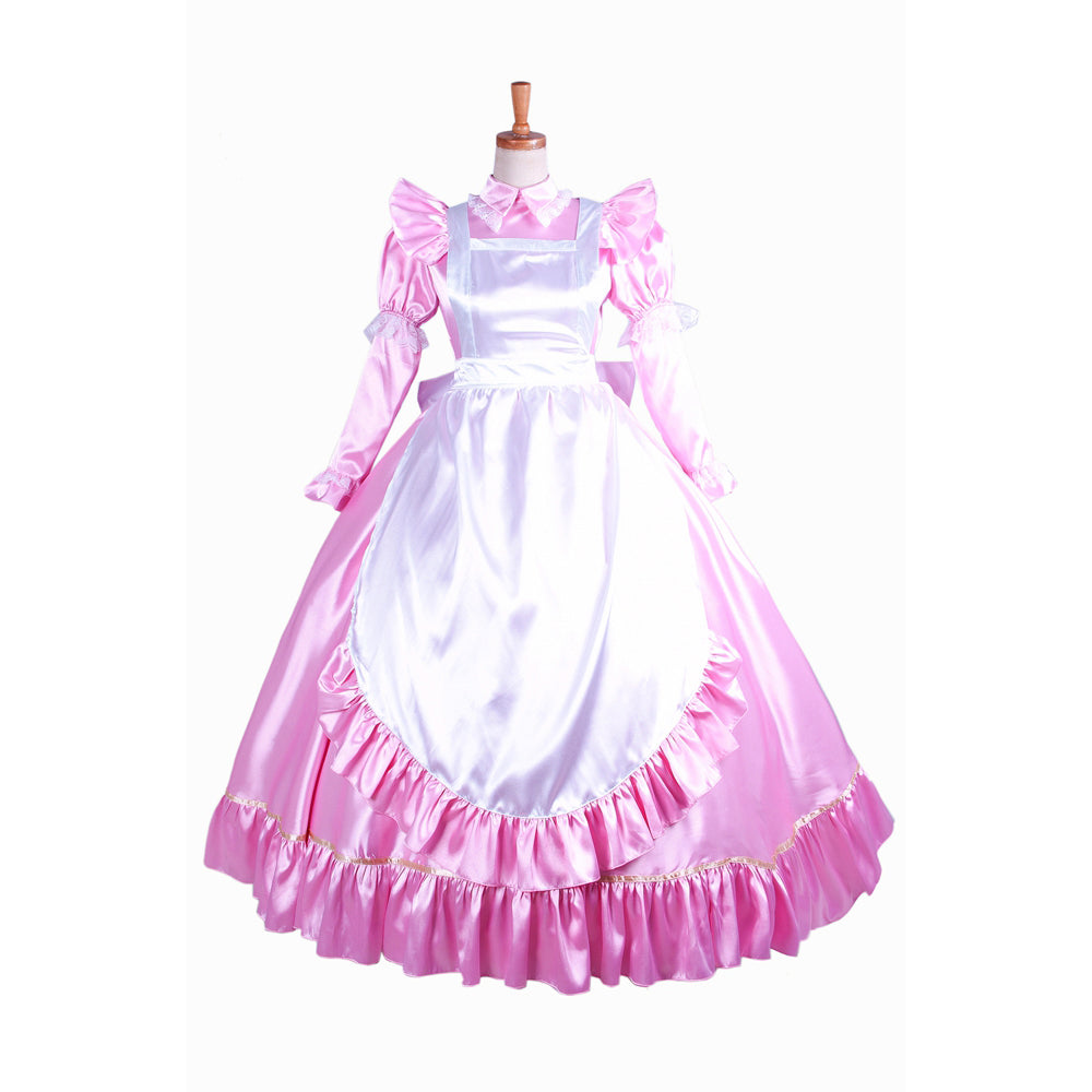 pink satin dress G1406