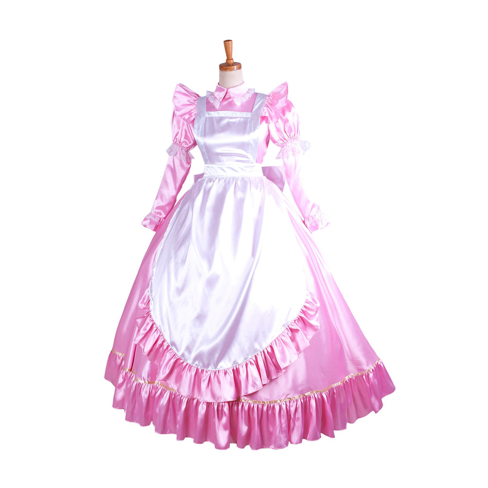 pink satin dress G1406