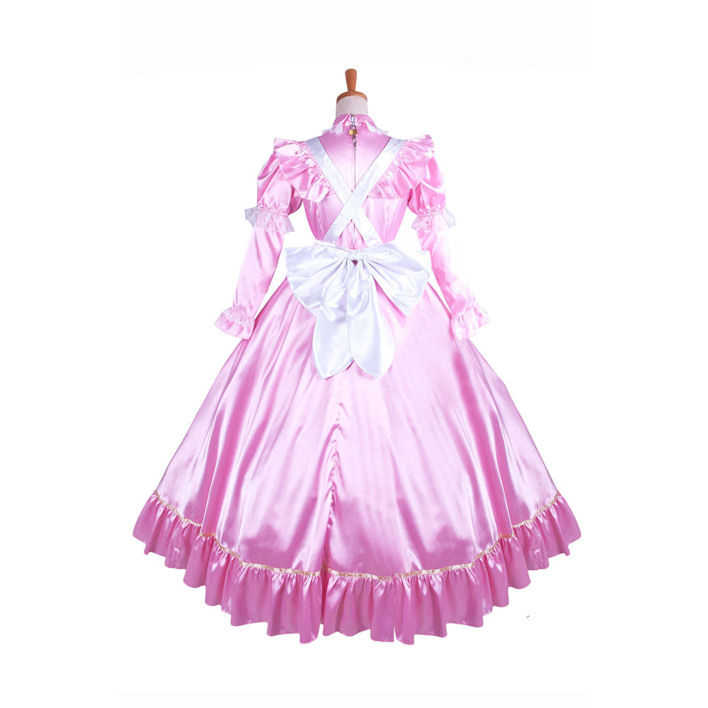 pink satin dress G1406