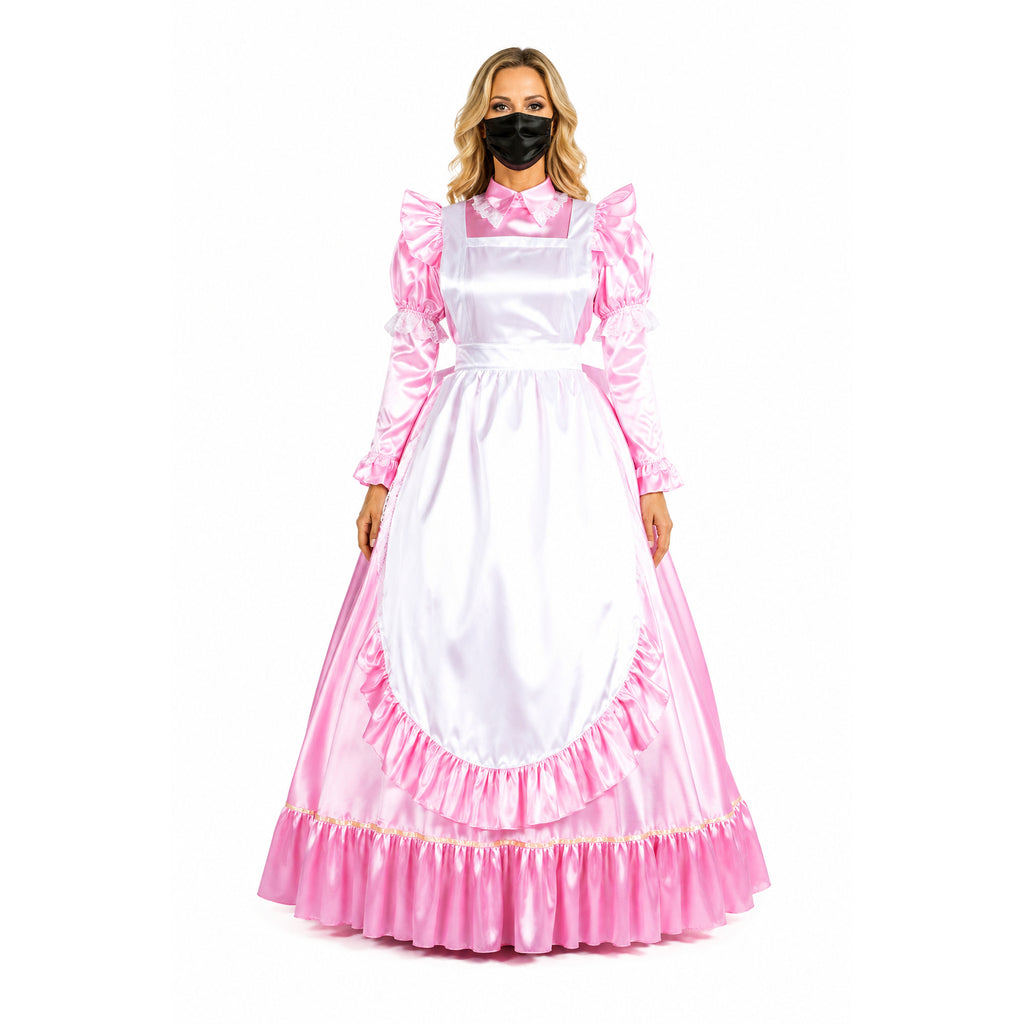 pink satin dress G1406